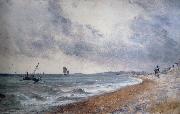 John Constable Hove Beach,withfishing boats painting